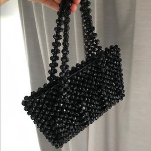 Vintage Black Beaded Bag